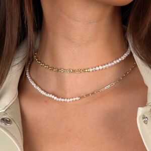 Adina Eden Gold Pearl Necklace
